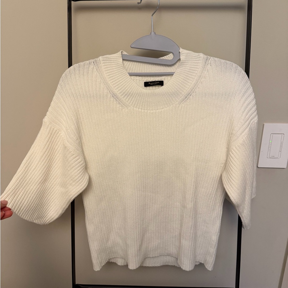 Massimo Dutti White Knit Sweater